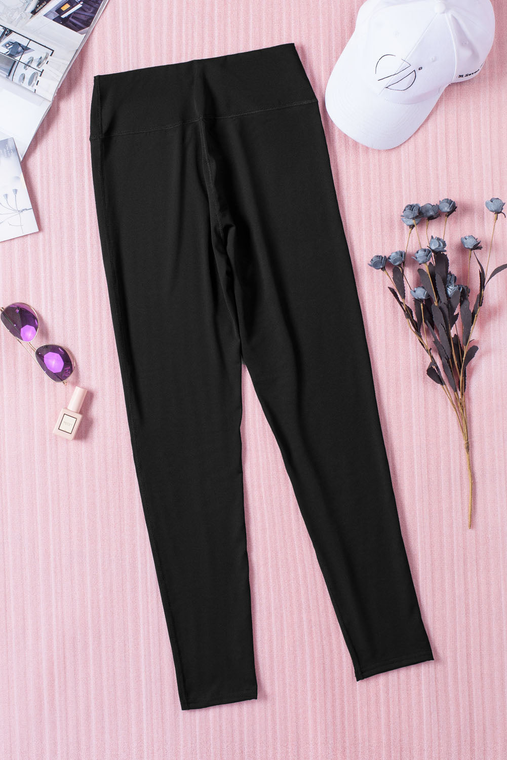 Black Cut-out Skinny High Waist Leggings - LA Grand