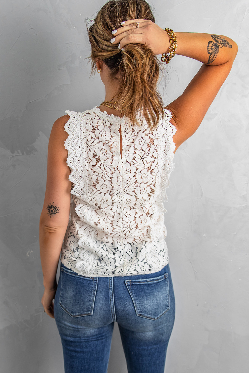 Pink Lace V Neck Tank Top - LA Grand