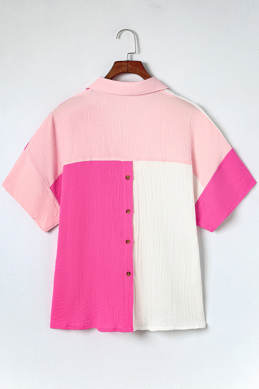 Rose Collared Neck Color Block Polo Shirt - LA Grand