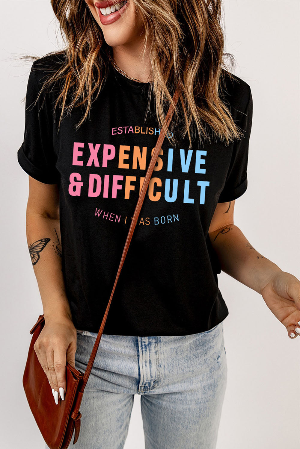 Black EXPENSIVE&DIFFICULT Graphic Tee - LA Grand