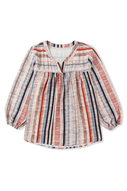 Multicolor Striped 3/4 Sleeve Blouse - LA Grand