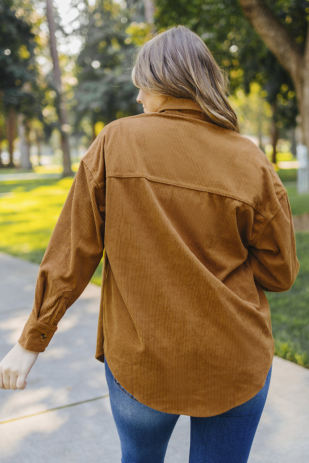 Brown Corduroy Button Pocket Shirt - LA Grand