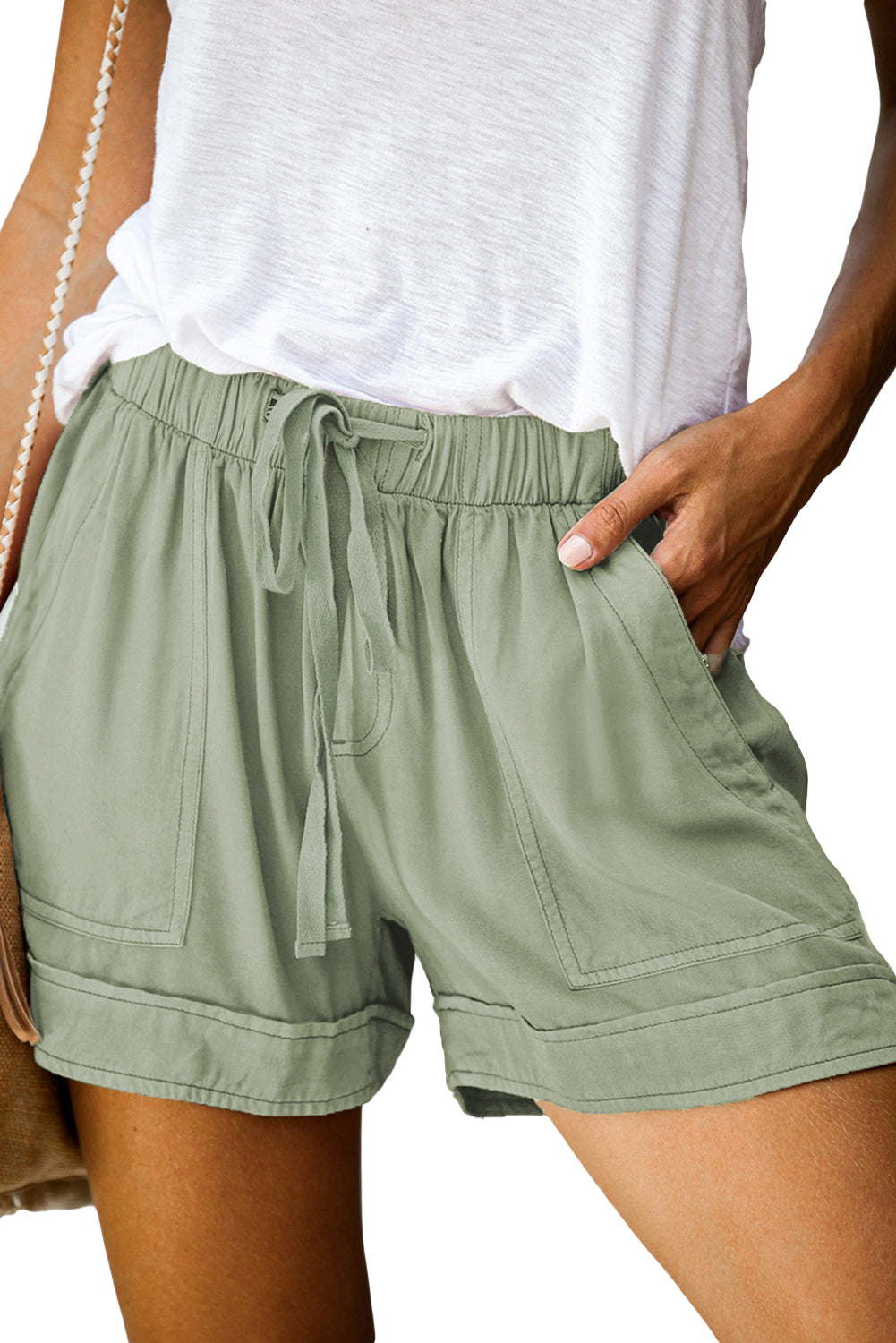 Orange Strive Pocketed Tencel Shorts - LA Grand