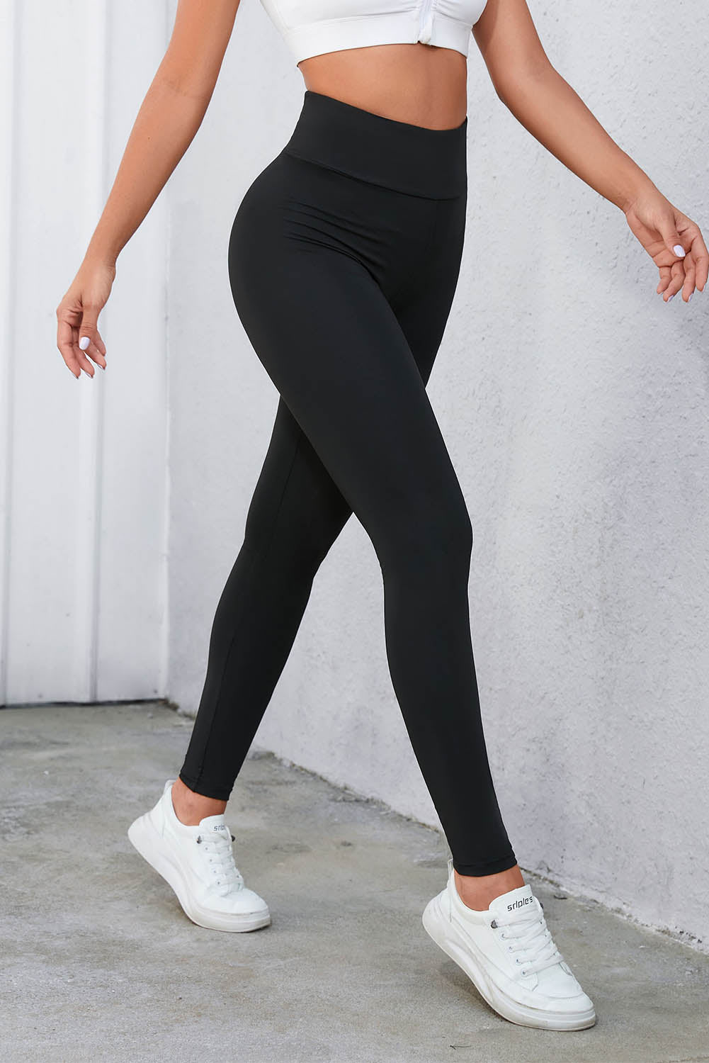 Black Criss Cross Tummy Control High Waist Leggings - LA Grand