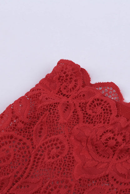 Romantic Love Fiery Red Lace Bralette Lingerie Set - LA Grand