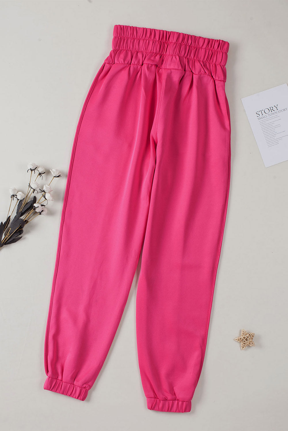 Rose Smocked Waist Jogger Pants - LA Grand