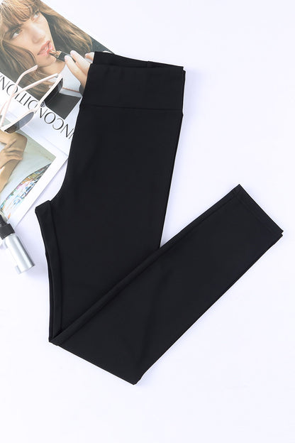 Black Criss Cross Tummy Control High Waist Leggings - LA Grand