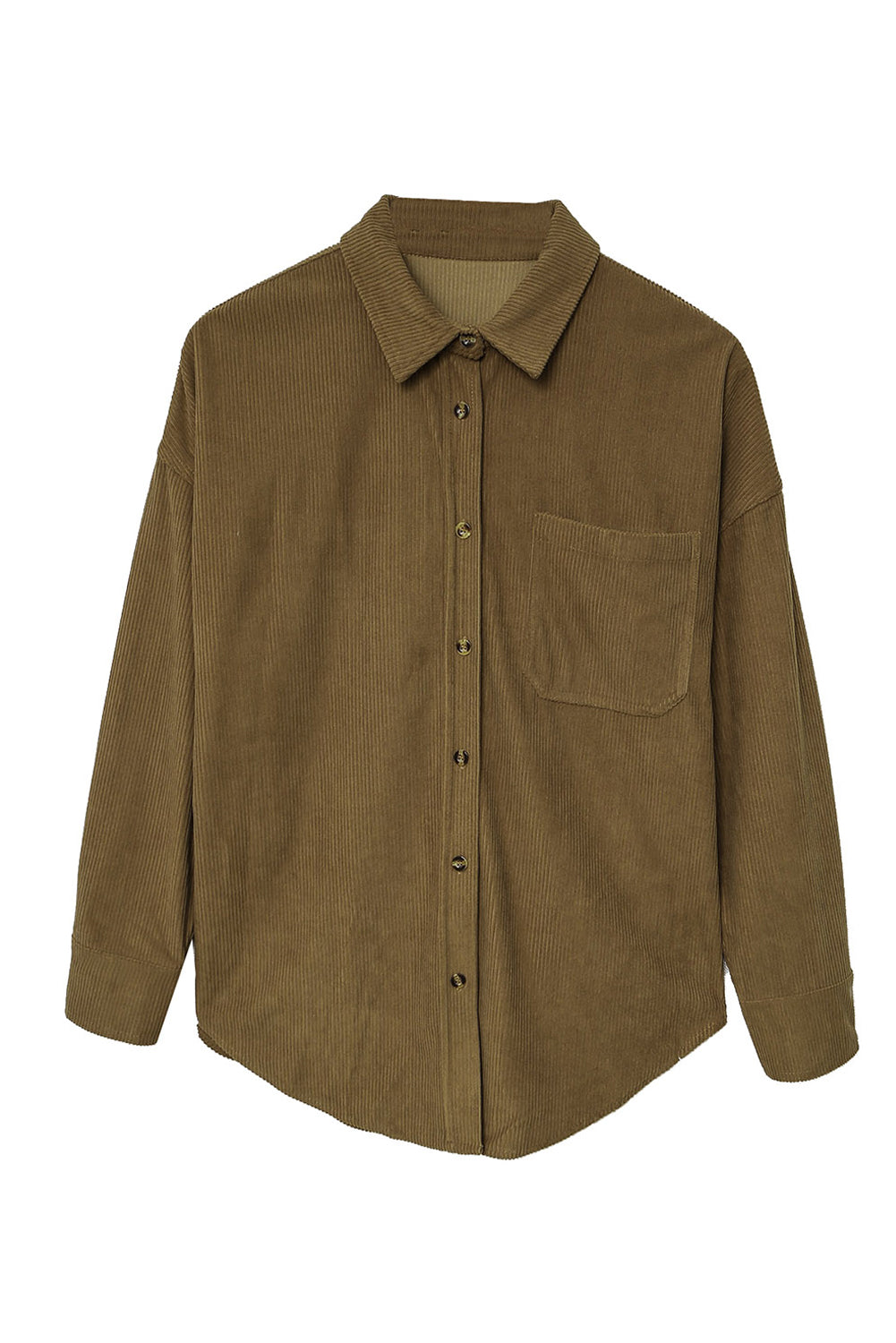 Brown Corduroy Button Pocket Shirt - LA Grand