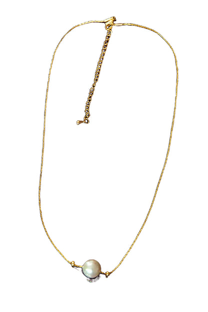 Gold Pearl Pendant Necklace - LA Grand