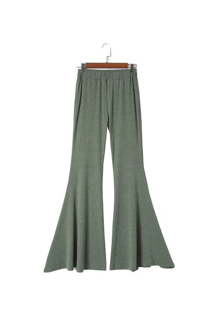 Green High Waist Fit and Flare Pants - LA Grand