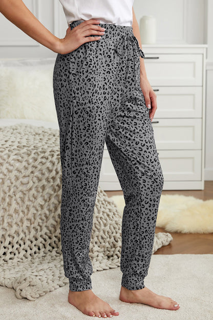 Black Breezy Leopard Joggers - LA Grand