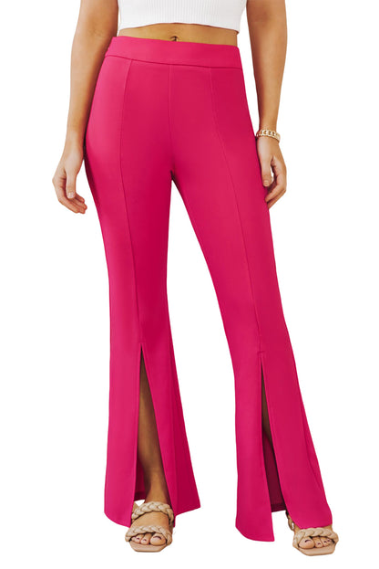 Rose Split Hem High Waist Pants - LA Grand