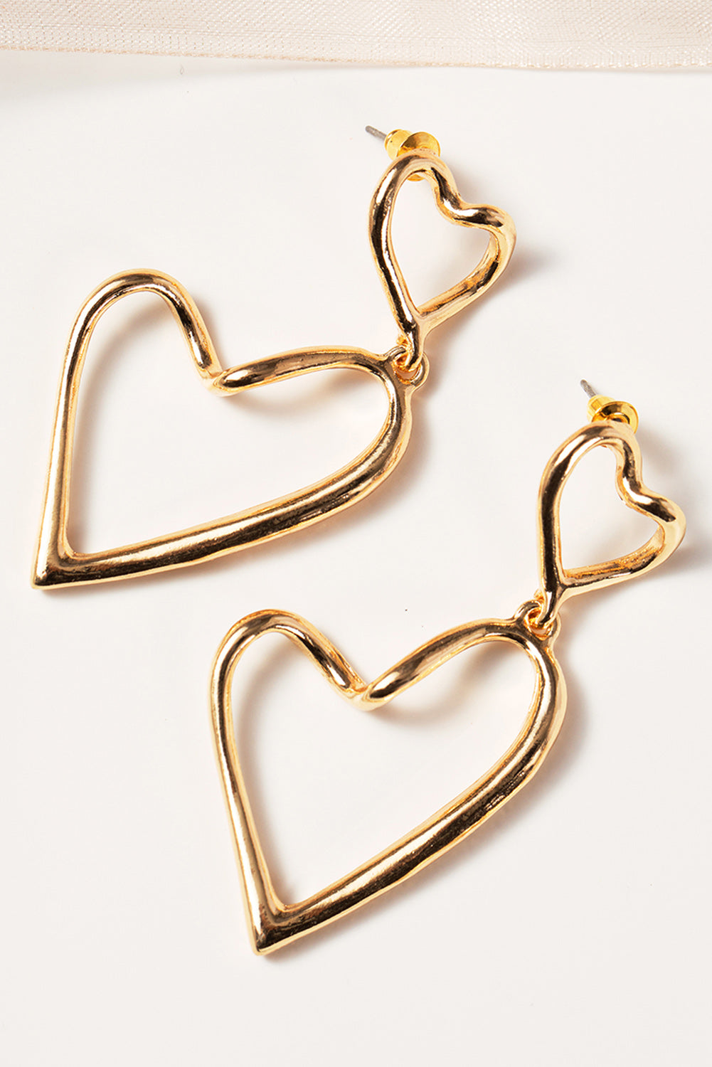 Gold Irregular Heart Shapes Alloy Stud Earrings - LA Grand