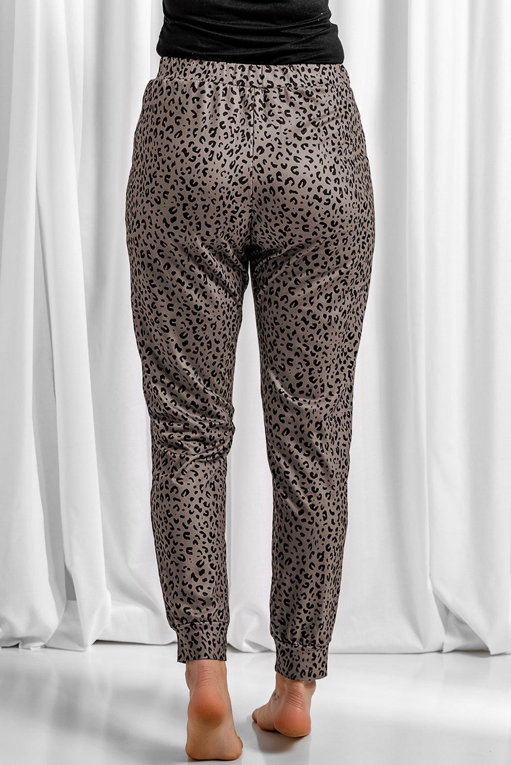 Black Breezy Leopard Joggers - LA Grand