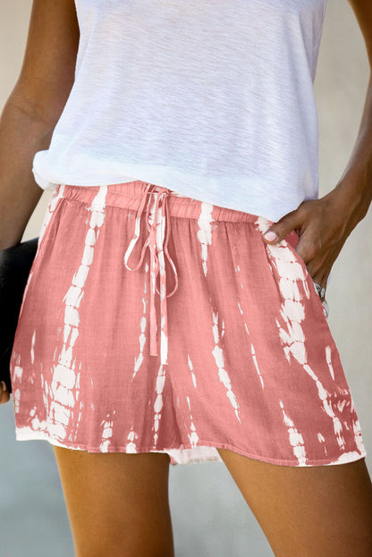 Gray Tie Dye Drawstring Casual Shorts - LA Grand