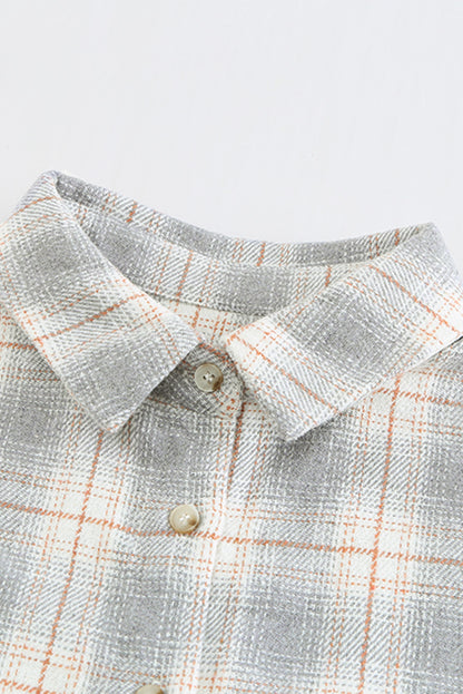 Buttoned Turn Down Collar Plaid Shirt - LA Grand