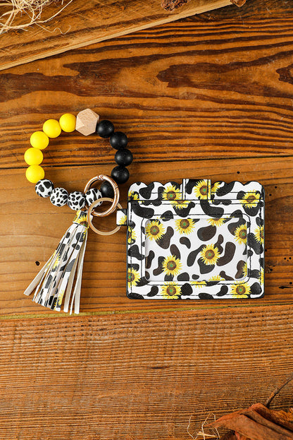 Multicolor Sunflower Cow Print Silicone Bead Card Bag - LA Grand