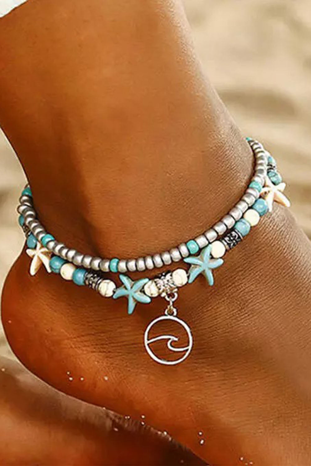 Sky Blue Beach Double Anklet - LA Grand