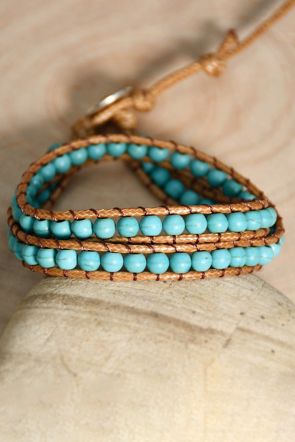 Green Double-Layer Hand-Woven Turquoise Beaded Bracelet - LA Grand