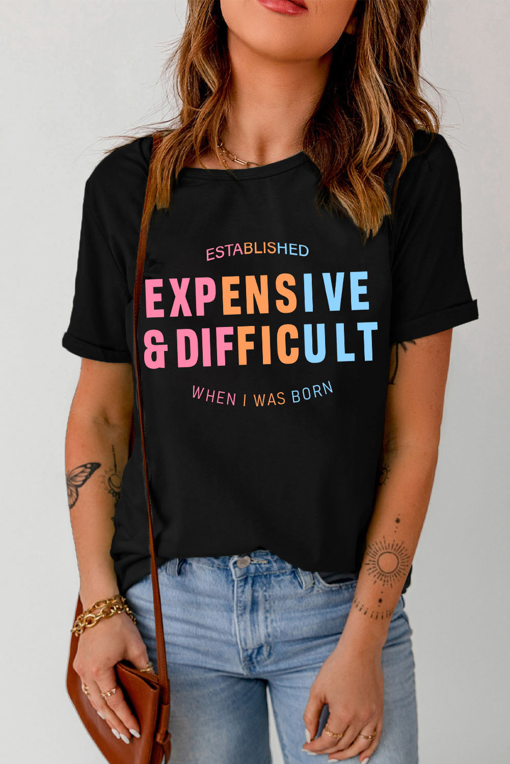 Black EXPENSIVE&DIFFICULT Graphic Tee - LA Grand