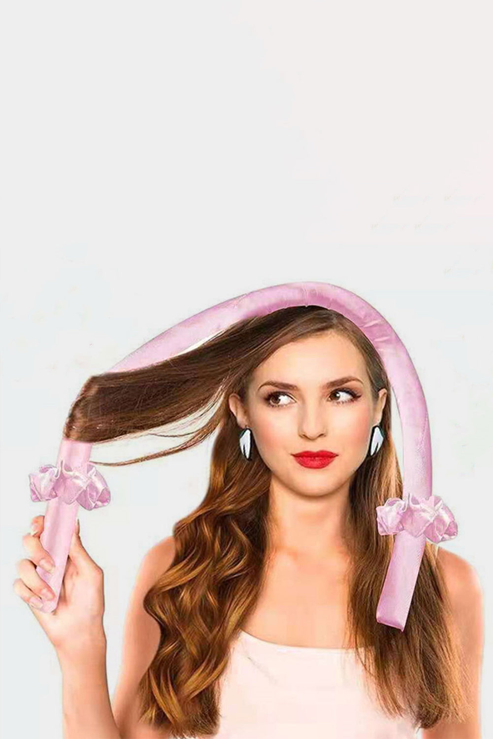 Pink Sponge Heatless Hair Curler Headband - LA Grand