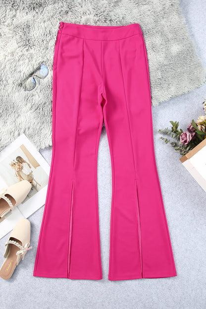 Rose Split Hem High Waist Pants - LA Grand