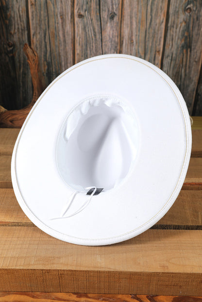 White Studded Wide Brim Panama Hat - LA Grand