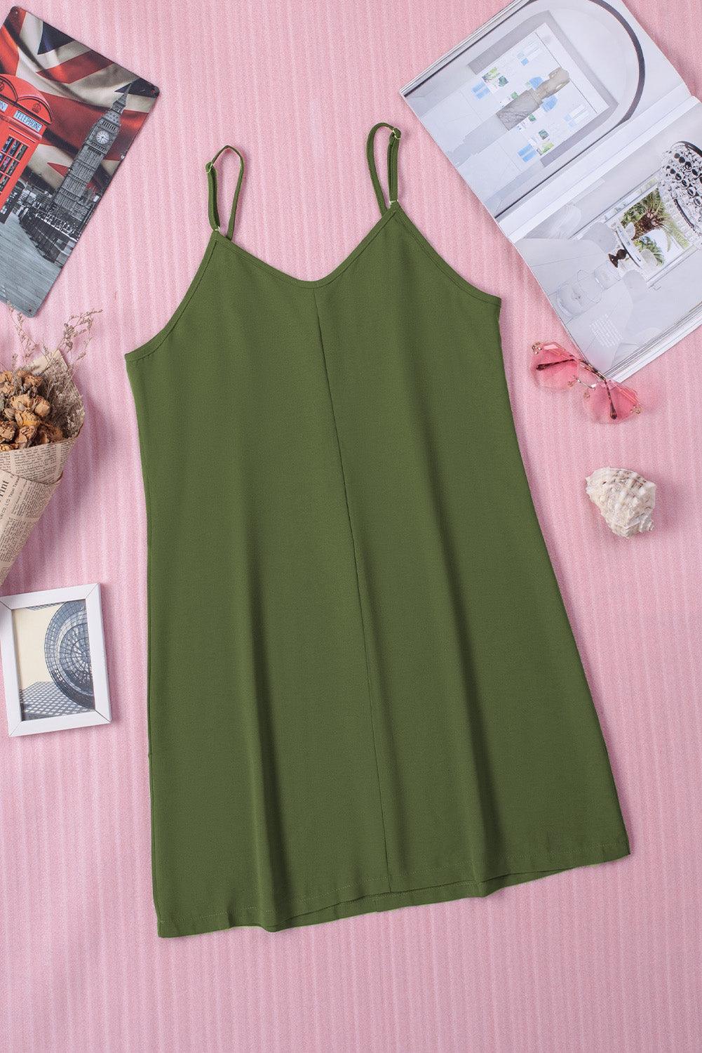 Green Buttoned Slip Dress - LA Grand