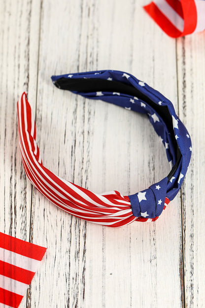 Multicolor American Flag Bow Knot Wide Headband - LA Grand