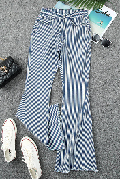 Mile High Pin Stripe Bell Bottoms - LA Grand