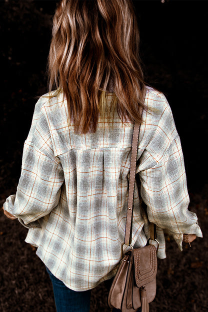 Buttoned Turn Down Collar Plaid Shirt - LA Grand