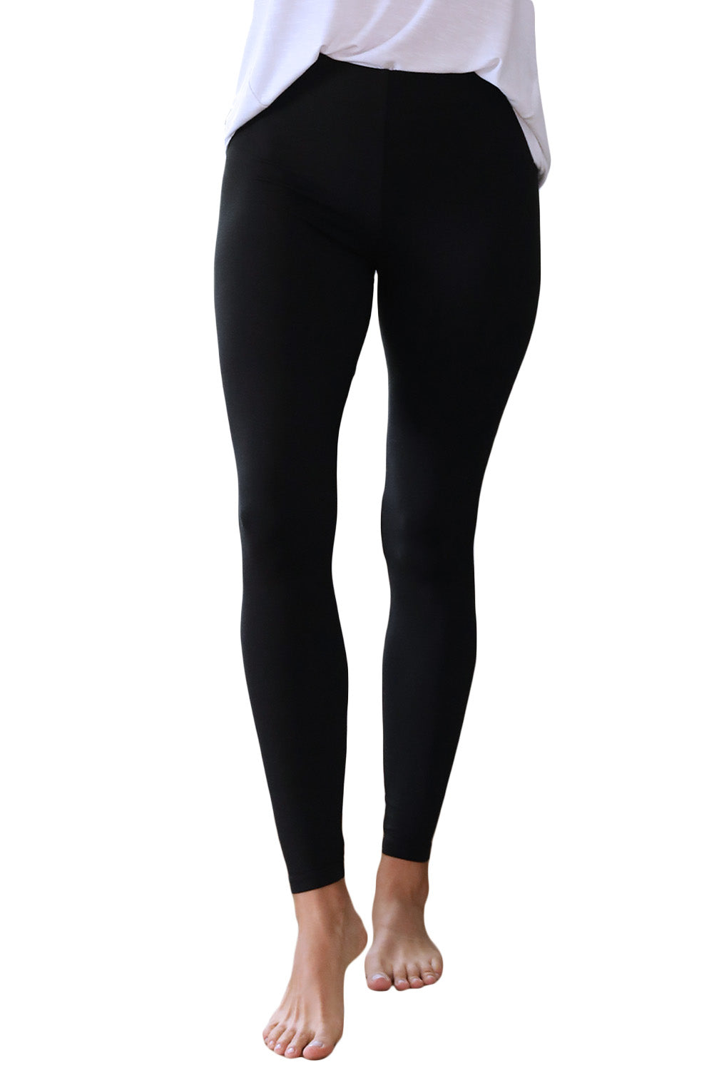 Black Stretchy Fit High Waist Leggings - LA Grand