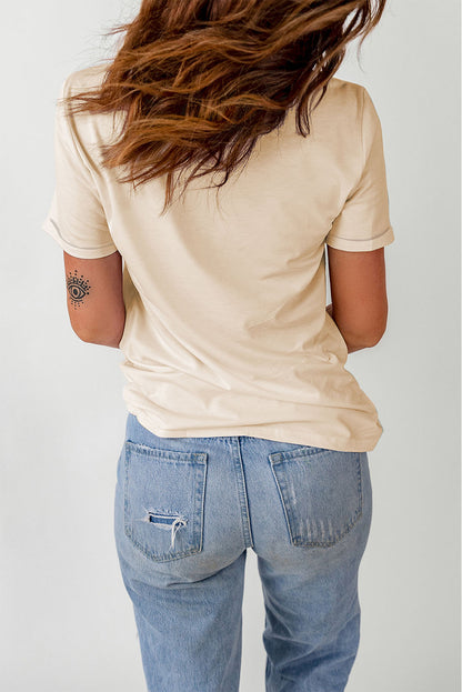 Khaki Corn Crop Top Graphic Tee - LA Grand