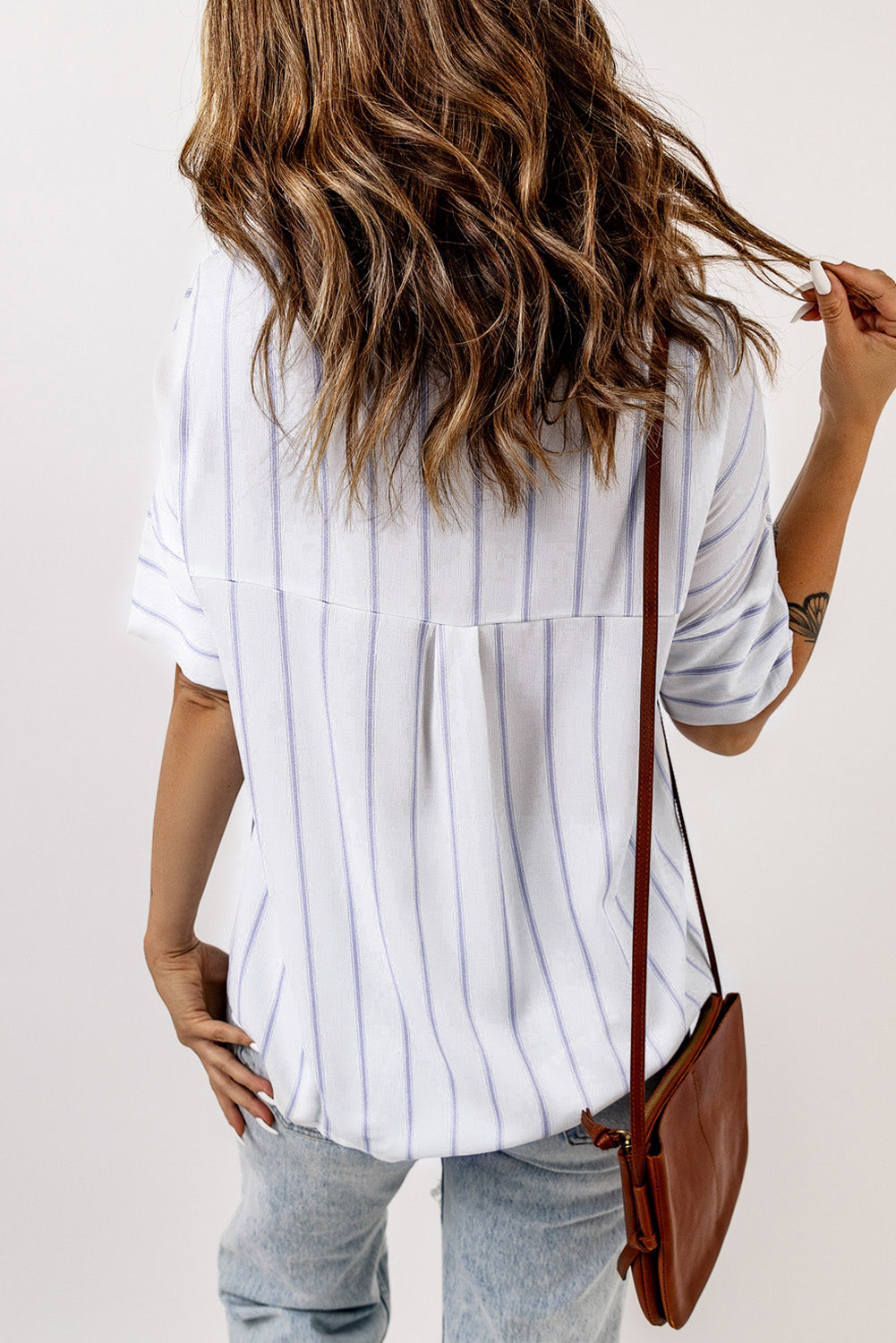 Blue Pocketed Striped Shirt - LA Grand