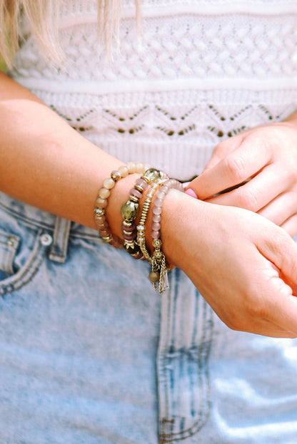 Brown Bohemian Crystal Pendant Tassel Bracelet - LA Grand