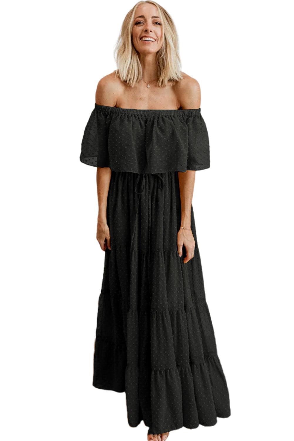 Midnight Sunshine Off-Shoulder Maxi Dress - LA Grand