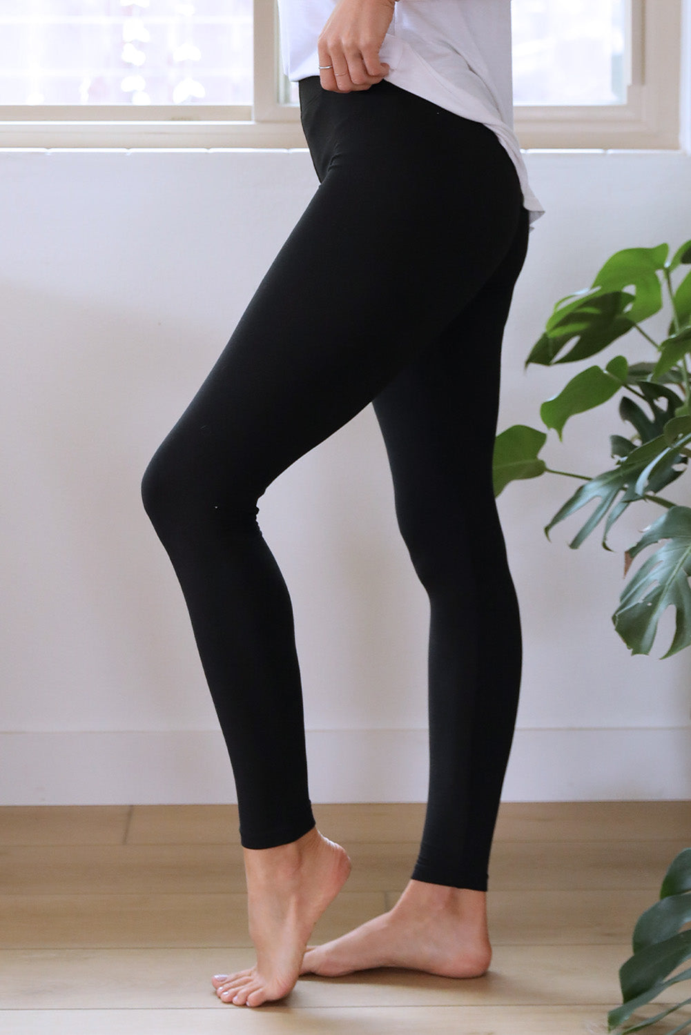 Black Stretchy Fit High Waist Leggings - LA Grand