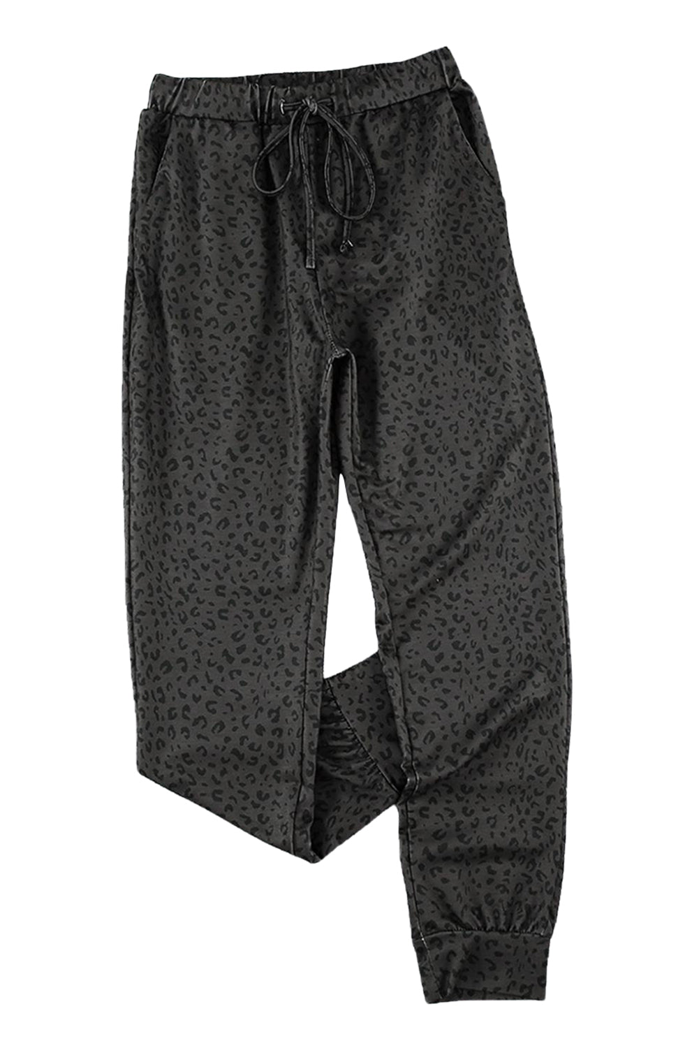 Black Breezy Leopard Joggers - LA Grand