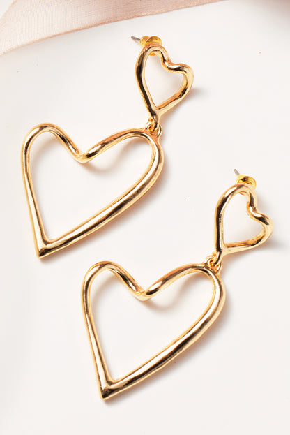 Gold Irregular Heart Shapes Alloy Stud Earrings - LA Grand