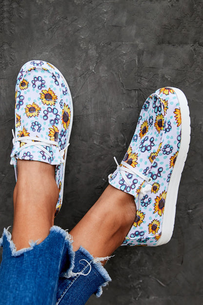 White Sunflower Slip On Shoes - LA Grand