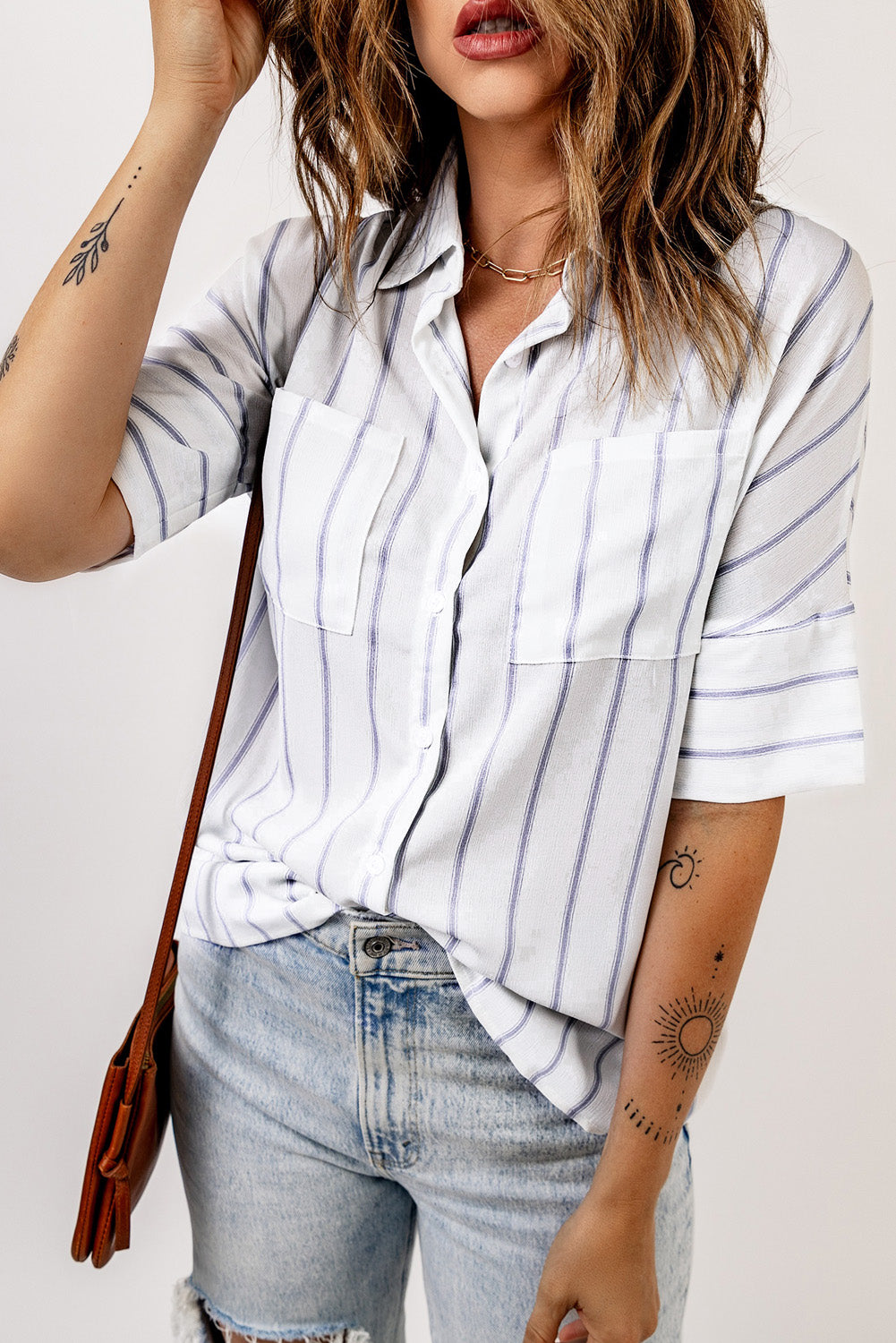 Blue Pocketed Striped Shirt - LA Grand