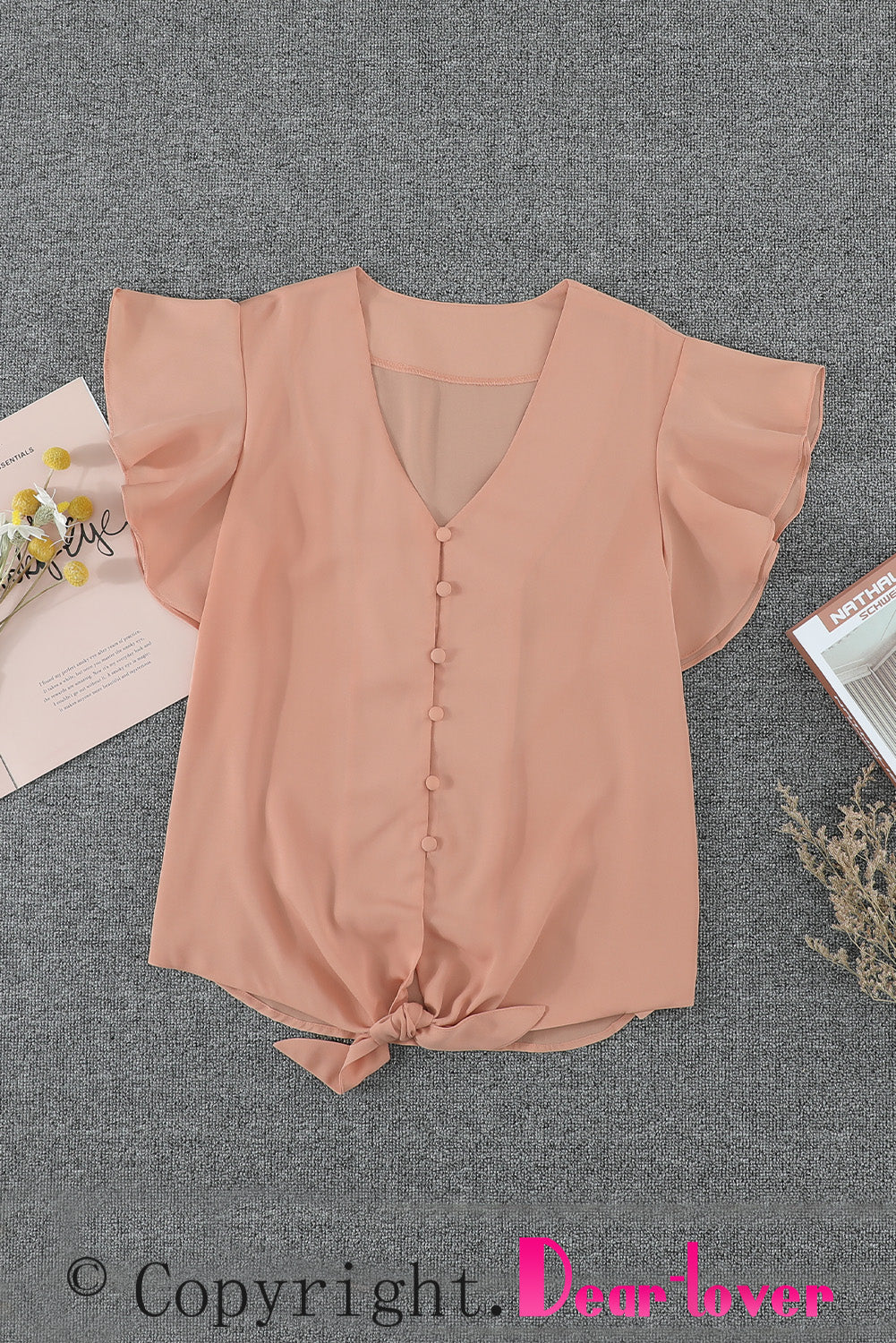 Pink Forever Tonight Button Tie Top - LA Grand