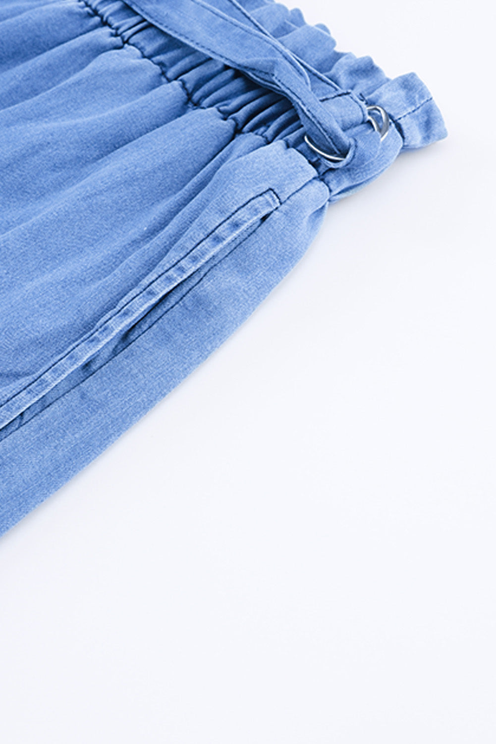 Sky Blue High Waist Pocketed Wide Leg Tencel Jeans - LA Grand