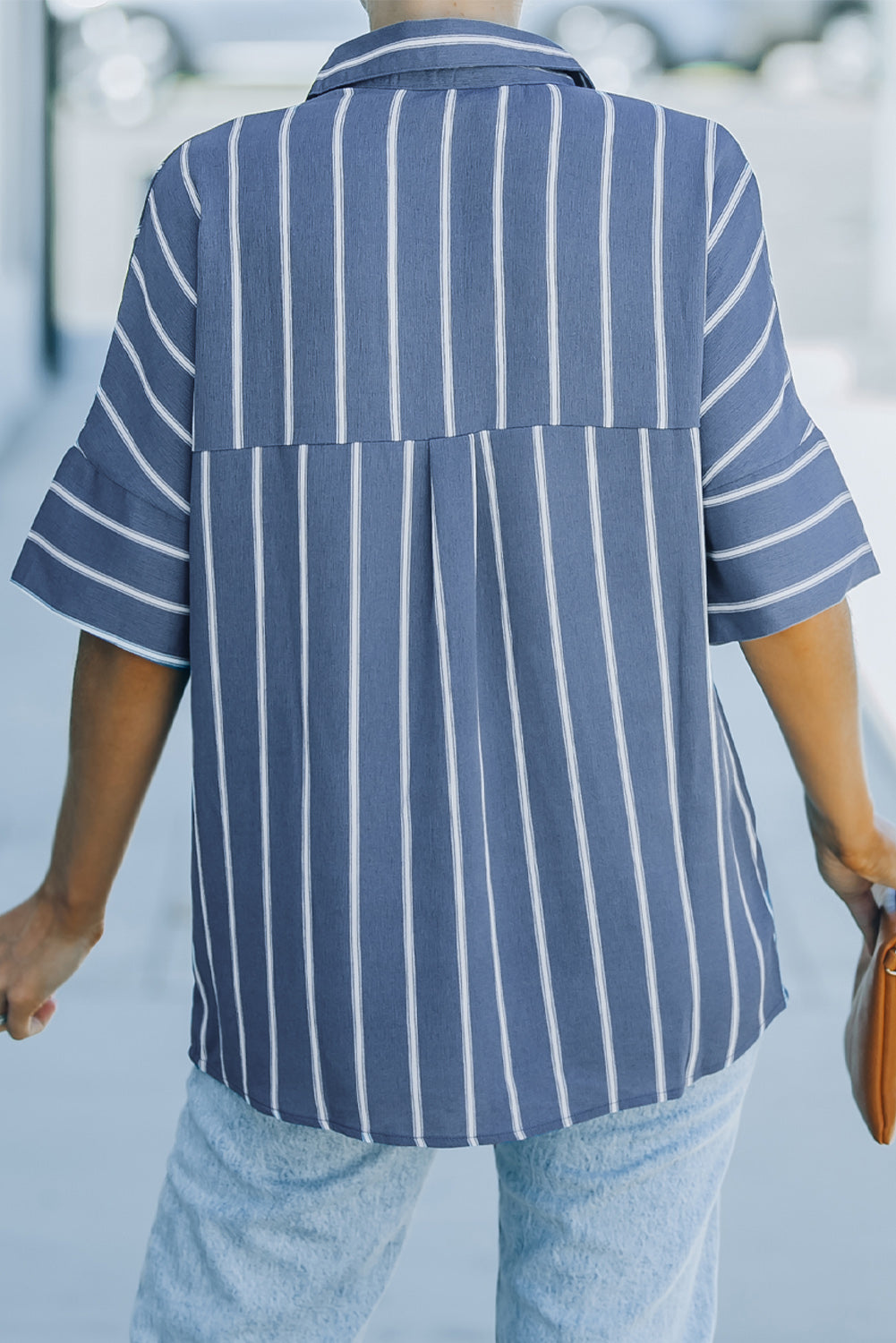 Blue Pocketed Striped Shirt - LA Grand