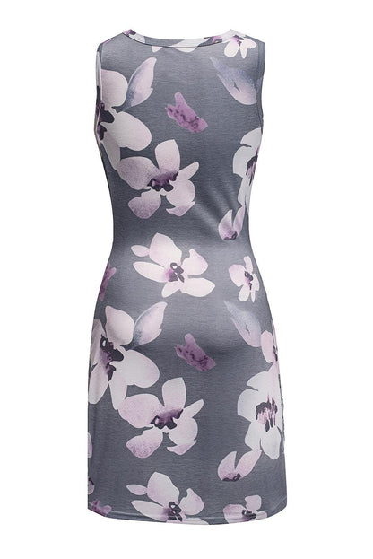 Blossom Charm Wrap-Tie Mini Dress with Floral Hollows - LA Grand