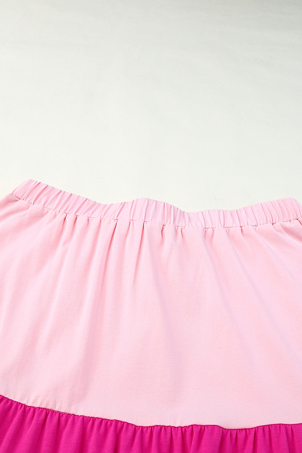 Pink Color Block Tiered Drawstring High Waist Maxi Skirt - LA Grand