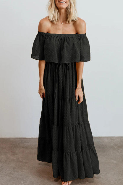 Midnight Sunshine Off-Shoulder Maxi Dress - LA Grand