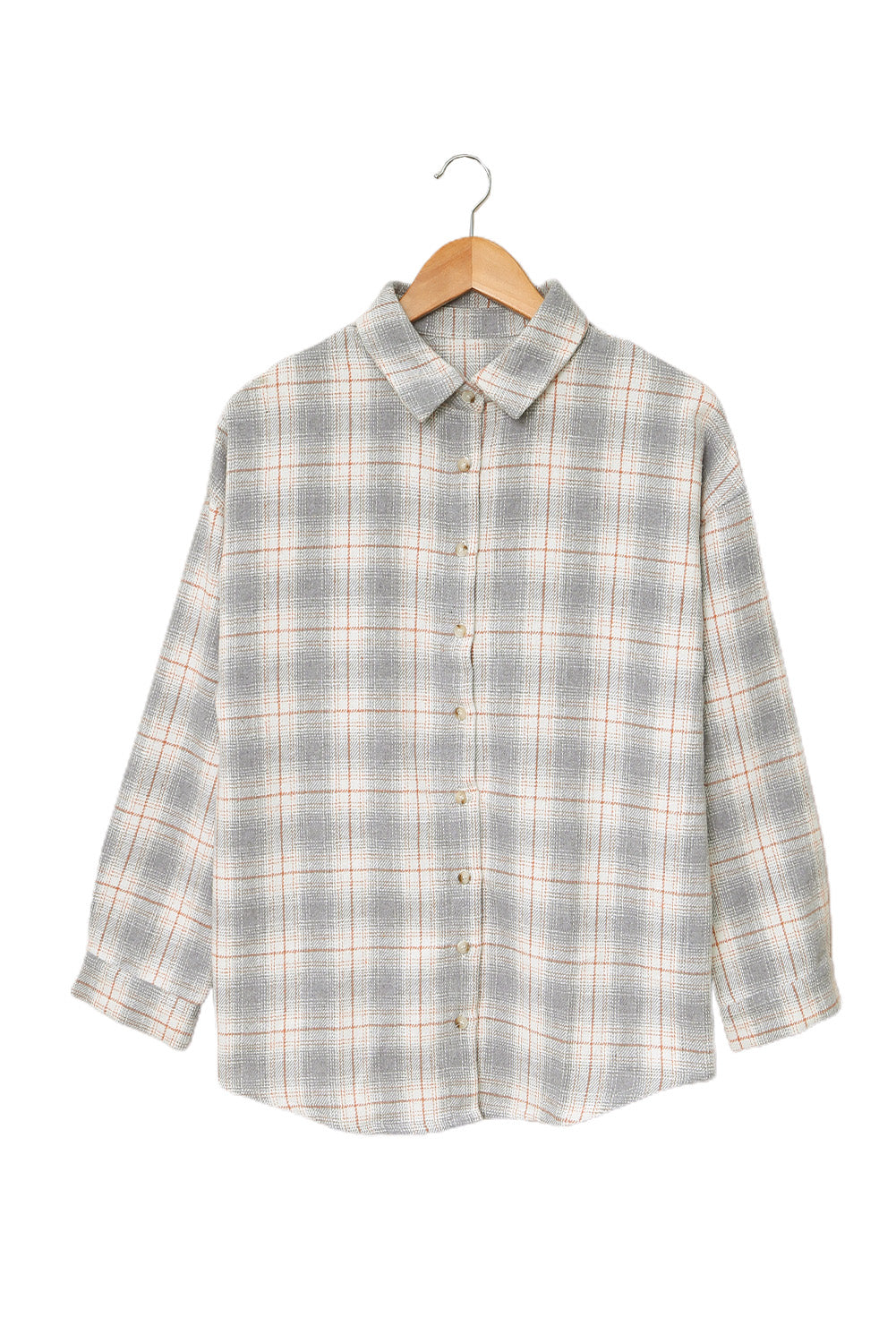 Buttoned Turn Down Collar Plaid Shirt - LA Grand