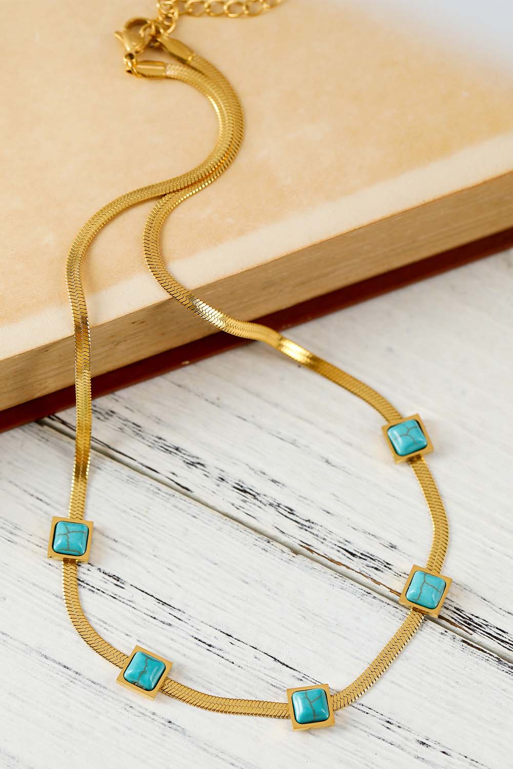 Gold Turquoise Snake Bone Choker - LA Grand