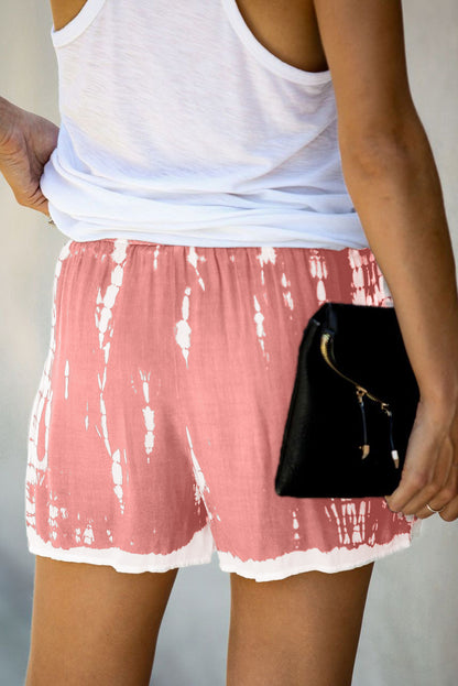 Gray Tie Dye Drawstring Casual Shorts - LA Grand